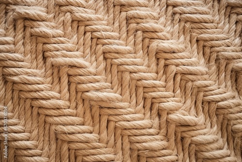 close-up shot of a woven jute rug