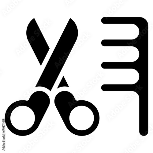 Vector Icon Scissor, Comb, Beauty, Animals, Pet Tools, Pet Care