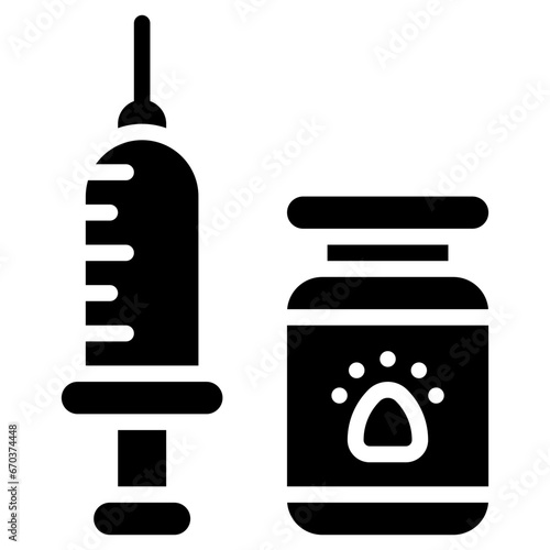 Vector Icon Vaccine, Veterinary, Medicine, Syringes, Drugs, Bottle