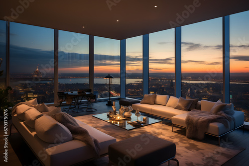 Luxury Living. A Lavish Penthouse Apartment with Panoramic City Views