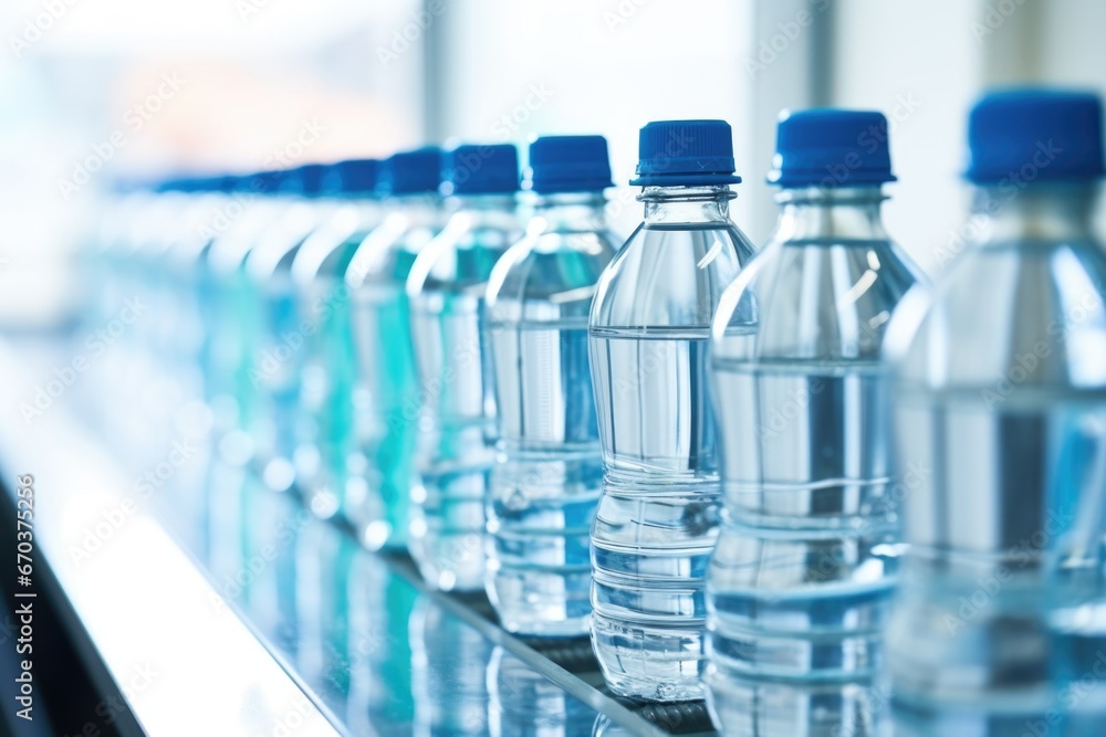 row of bottled waters in a supermarket for hydration row of bottled waters in a supermarket for hydration