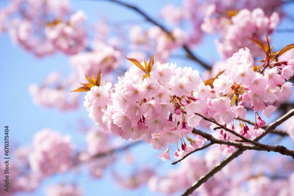 close up of blooming cherry blossom tree branches close up of blooming cherry blossom tree branches