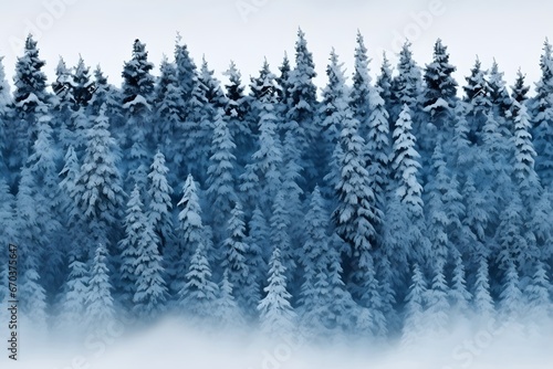 Blue Snowing Forest Pine Christmas Trees in Rows background, patterns, Horizontal, landscape, Christmas theme, Winter