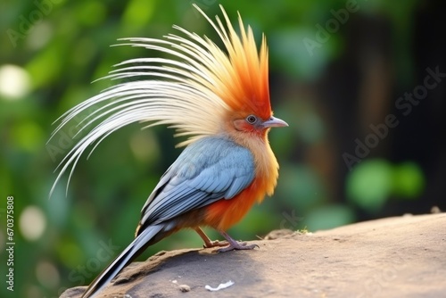 exotic bird sitting on national boundary