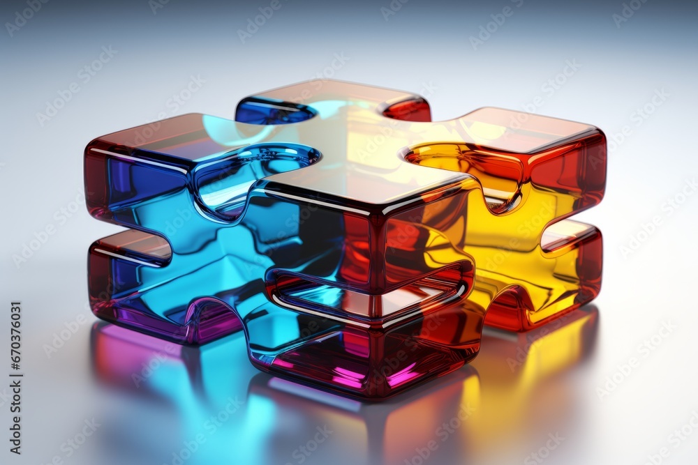 Transparent jigsaw puzzle piece icon, evoking a sense of transparency and clarity in problem-solving, Generative AI Transparent jigsaw puzzle piece icon, evoking a sense of transparency and clarity in problem-solving, Generative AI