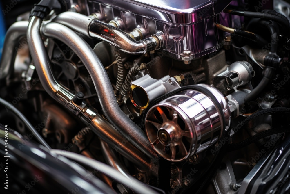 a detailed look at a race cars engine