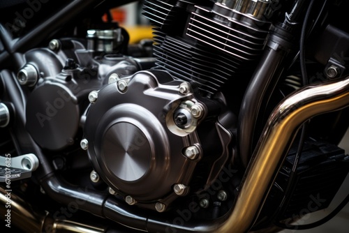 a close shot of a super sports bike engine © Natalia