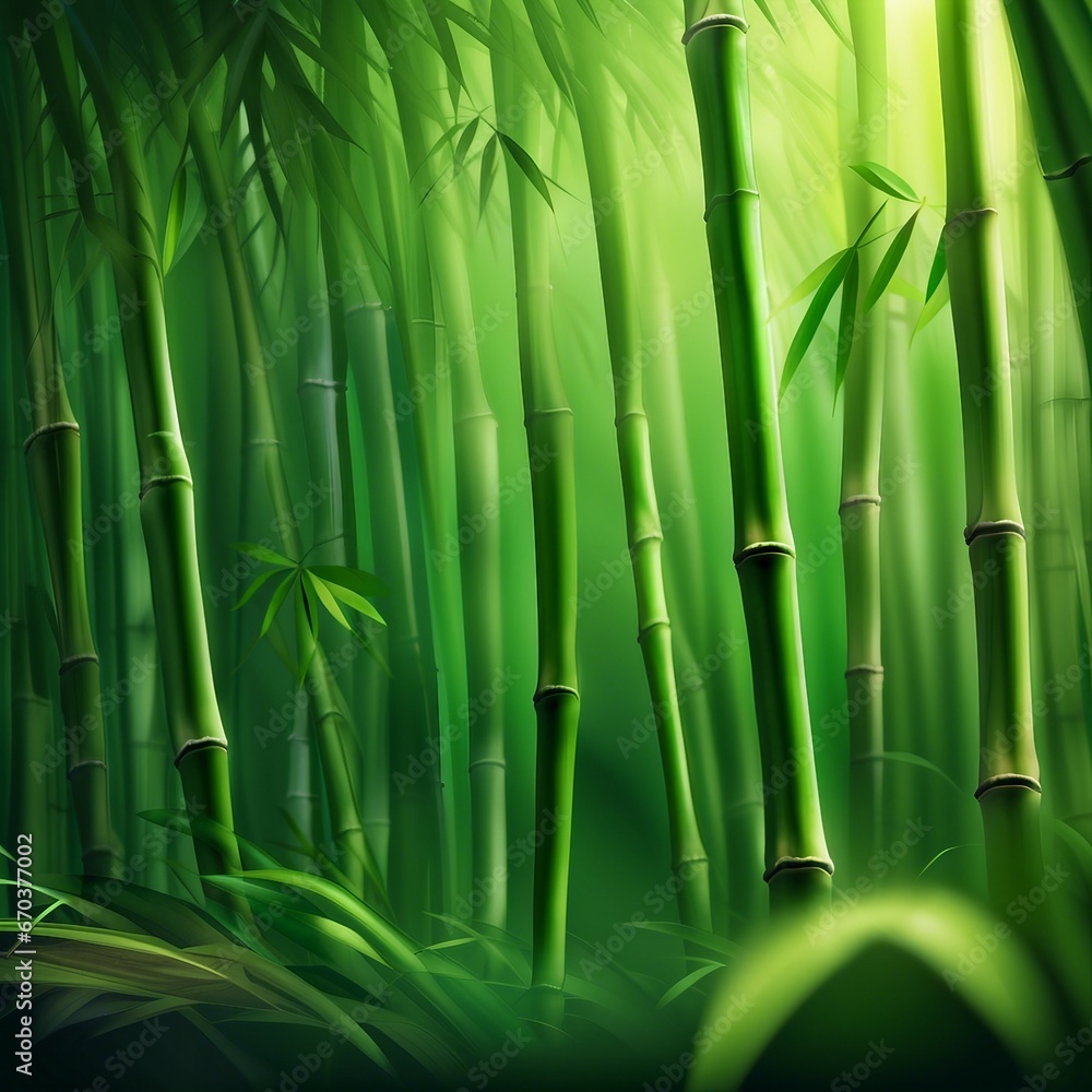 Obraz premium bamboo forest illustration background