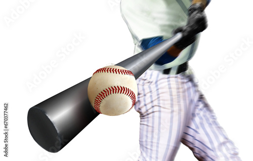 Baseball player hitting ball with bat  photo