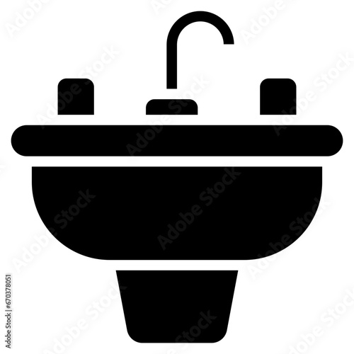 Vector Icon Sink, Bathroom, Plumbing, Washbasin, Hygiene, Washing