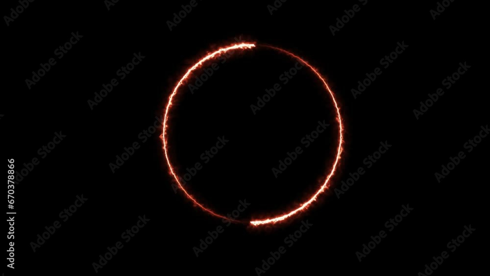 Abstract red flare fire electric light circle frame video footage background Abstract red flare fire electric light circle frame video footage background