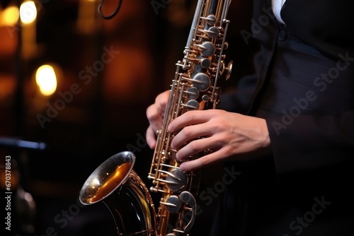 detailed view of a musical instrument being played