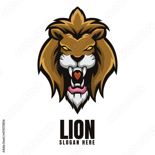 Illustration Head Lion Mascot Logo 