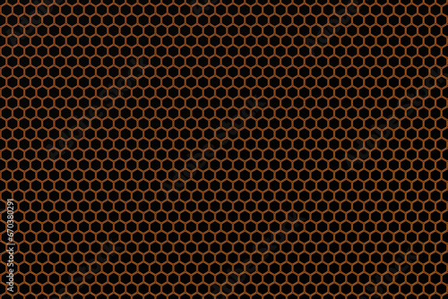 3d illustration of a honeycomb monochrome honeycomb for honey. Pattern of simple geometric hexagonal shapes, mosaic background. Bee honeycomb concept, Beehive