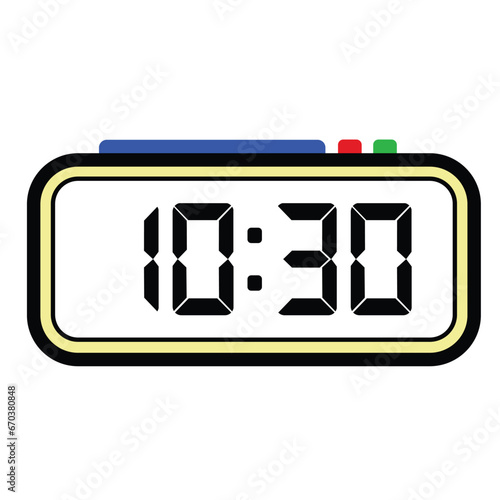 Digital Clock Time at 10:30, Time Illustration 24 Hours Format