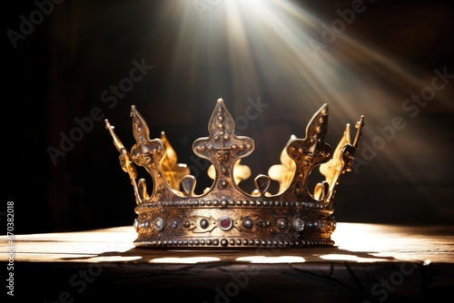 a kings crown in a beam of sunlight