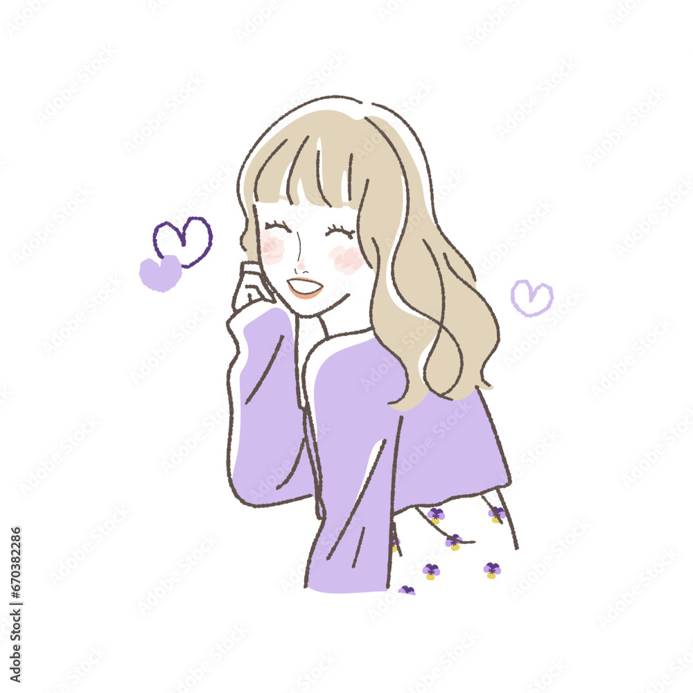 Illustration of a Woman with a Charming Smile. Illustration of a Woman with a Charming Smile.