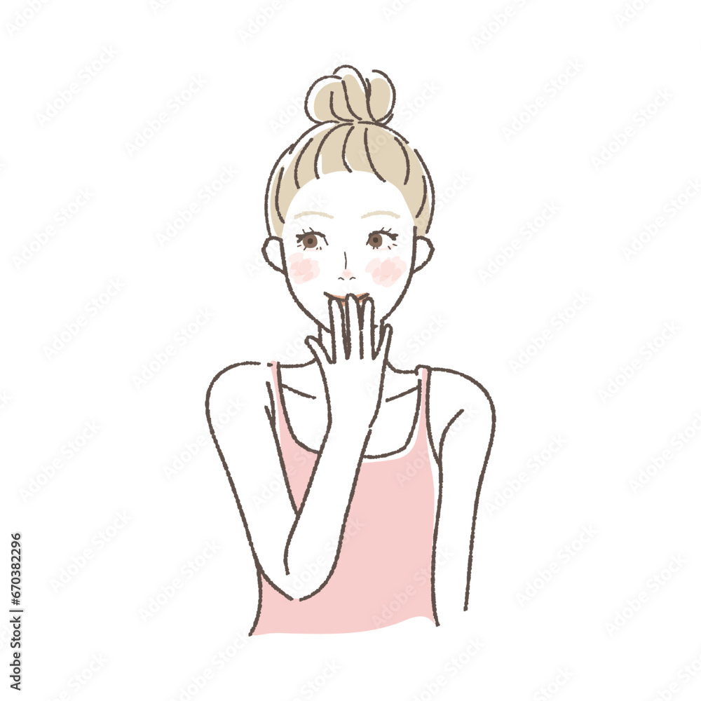 Illustration of a Woman with an Updo Smiling. Illustration of a Woman with an Updo Smiling.