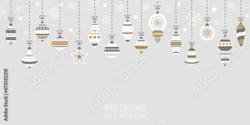 vintage christmas baubles with ornaments