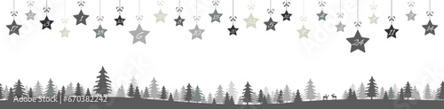 Fototapeta Naklejka Na Ścianę i Meble -  christmas advent calendar 1 to 24 on hanging stars