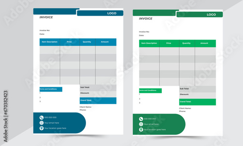 Invoicing quotes, money bills or price invoices set.
