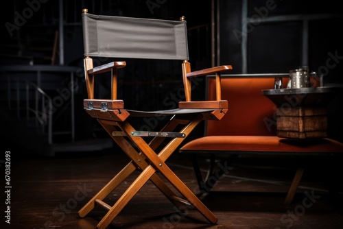 a directors chair with a movie clapperboard photo