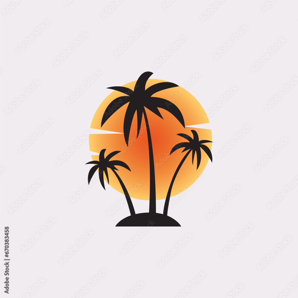 free vector beach sunset design.
