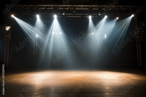 spotlight shining on an empty stage
