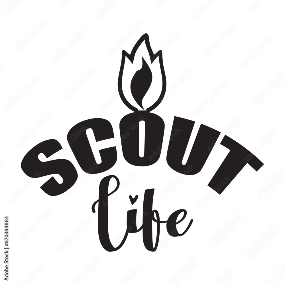 Scout Life Vector Design on White Background Scout Life Vector Design on White Background