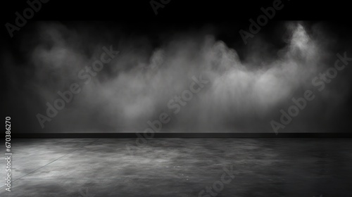 Abstract fog. White cloudiness, mist or smog moves on black background.