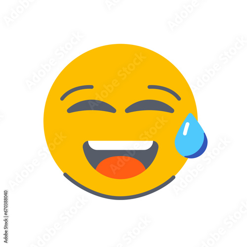 grinning sweat emoji icon