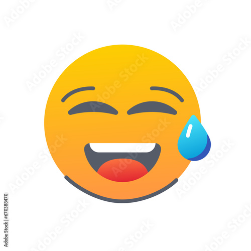 grinning sweat emoji icon