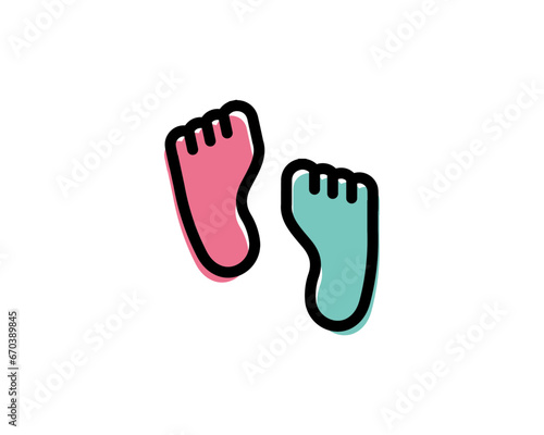 Footprint icon. Flat design style vector illustration.