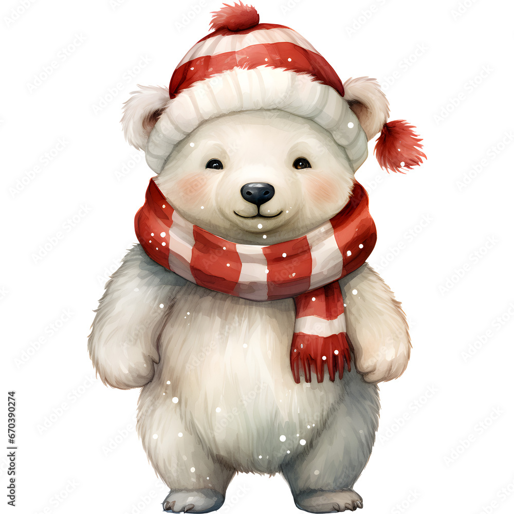 polar bear santa watercolor christmas gift box polar bear santa watercolor christmas gift box