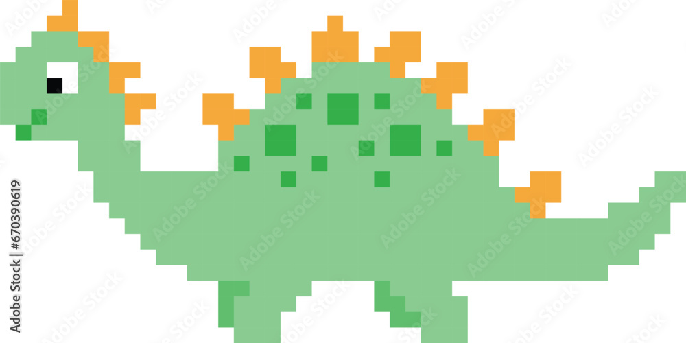 Dinosaur pixel art Vector image or clip art