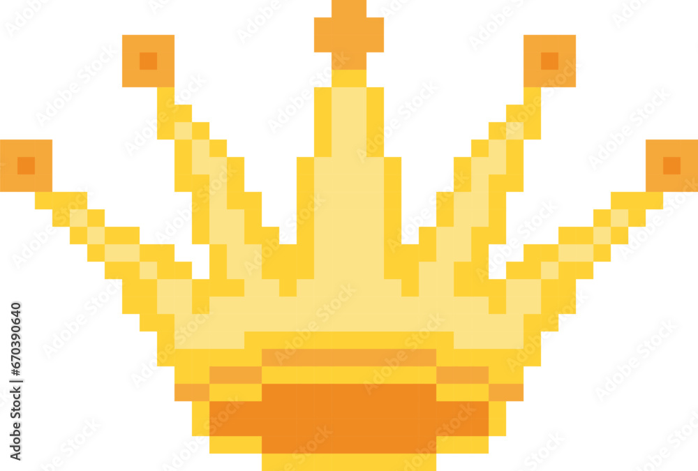 Obraz premium Crown pixel art Vector image or clip art