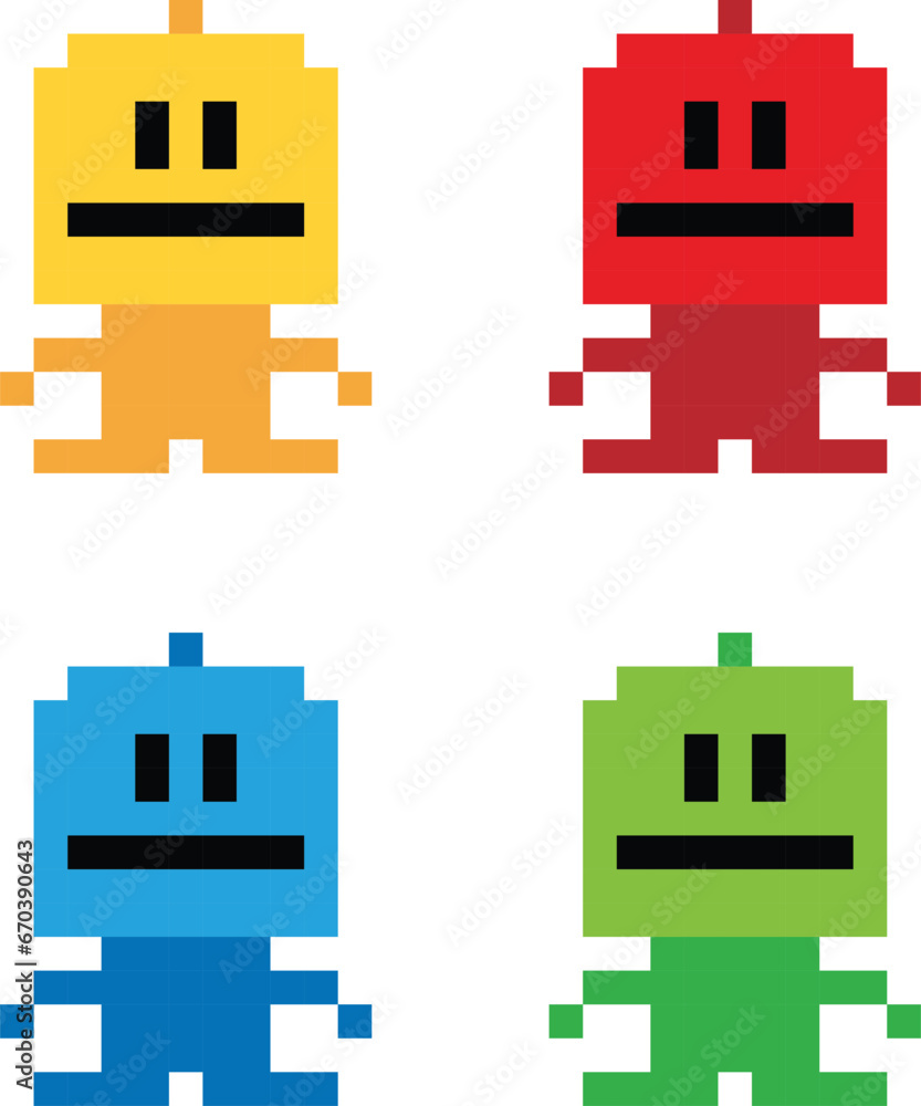 Cute monster pixel art Vector image or clip art Cute monster pixel art Vector image or clip art