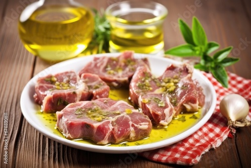 lamb chops marinated with olive oil and garlic
