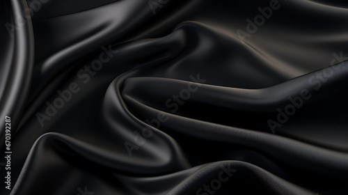 Shiny plain black cloth 3D