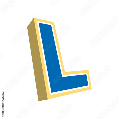 Letter L. 3D design vector 