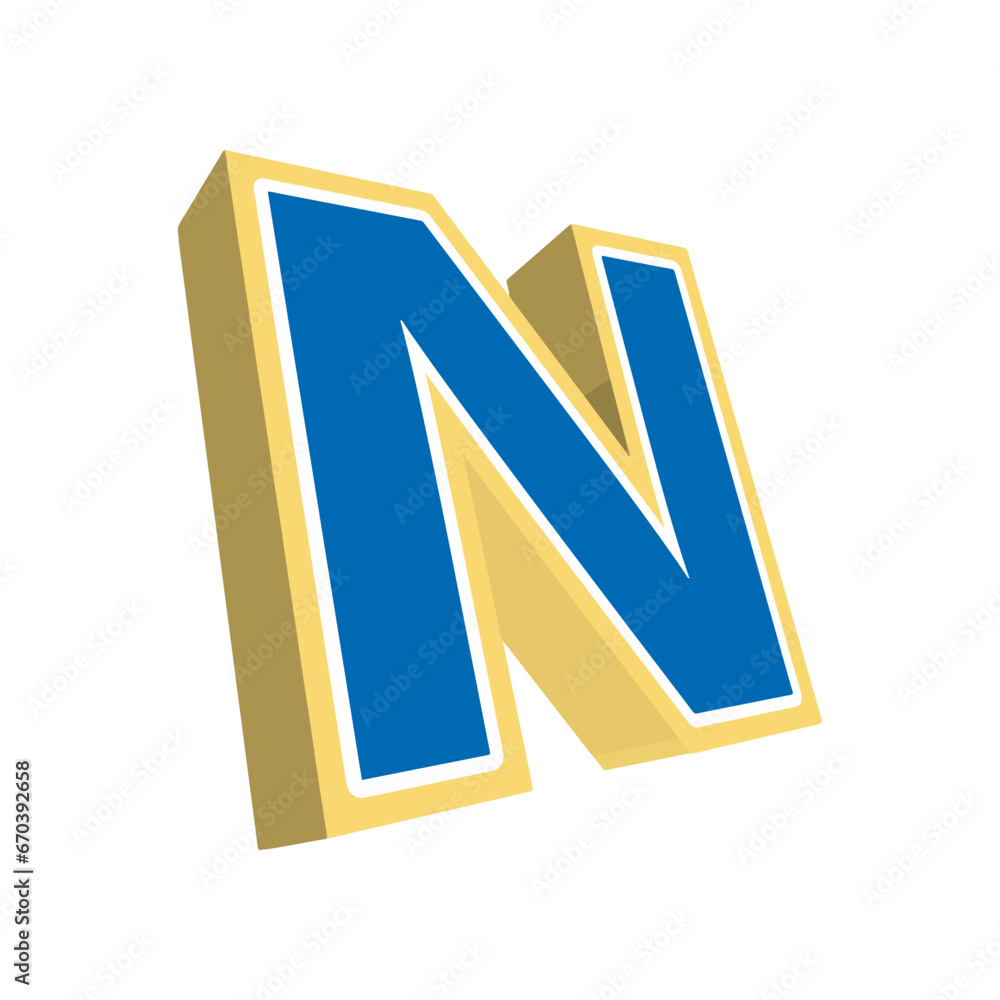 Letter N. 3D design vector Letter N. 3D design vector