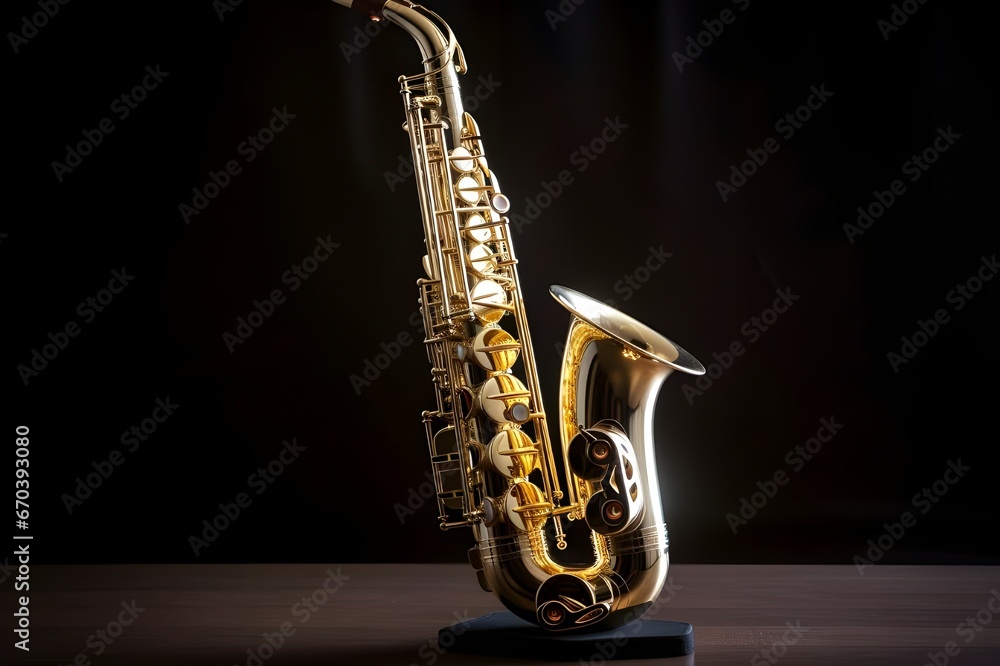 Fototapeta premium saxophone on black background