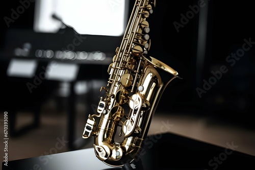 saxophone on black photo