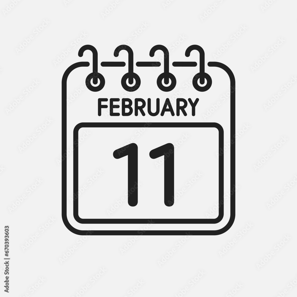 Icon page calendar day - 11 February Icon page calendar day - 11 February