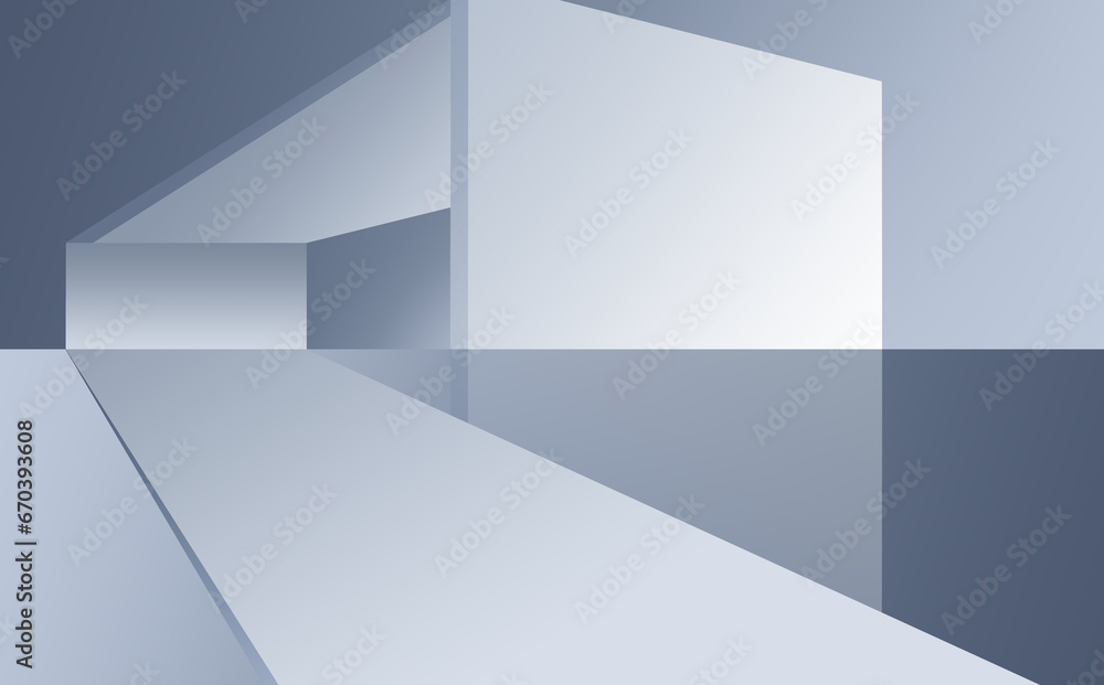 Obraz premium Silver white simple artificial interior space display background