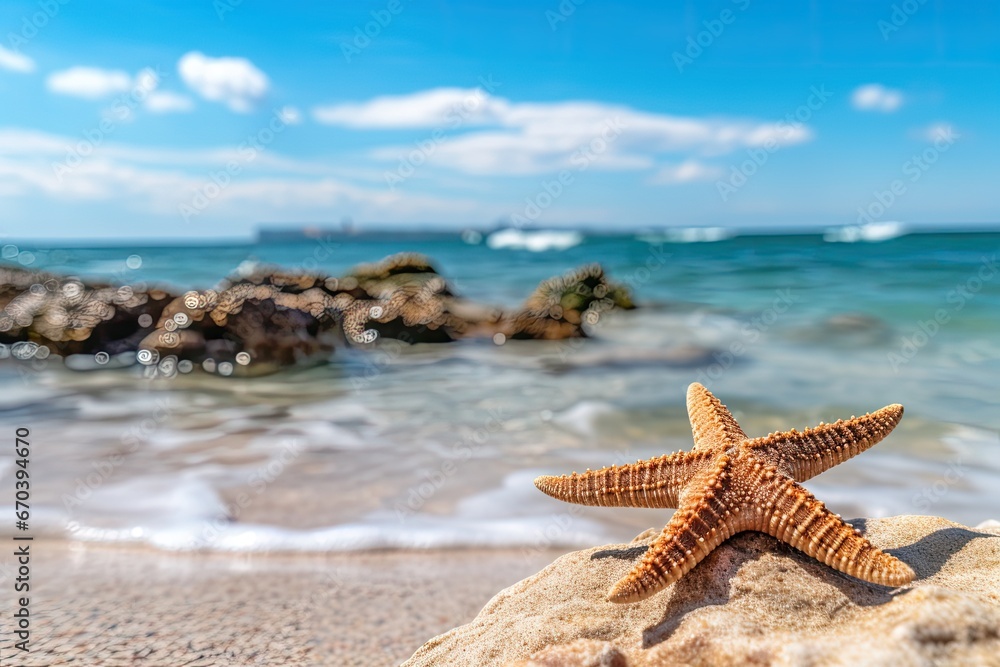 a starfish on the shore - closeup 