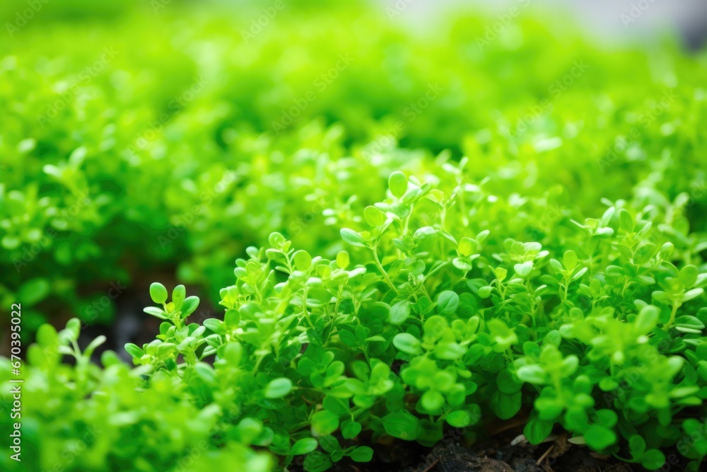 close view of marjoram plant, focus on the tiny leaves close view of marjoram plant, focus on the tiny leaves