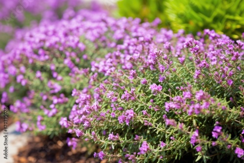 thyme plant with tiny purple flowers