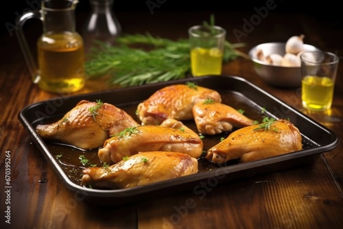 hickory-smoked chicken pieces with pan drippings