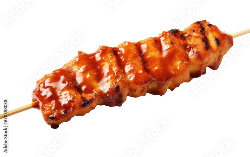 Grilled Chicken Satay Skewers Recipe on Transparent background